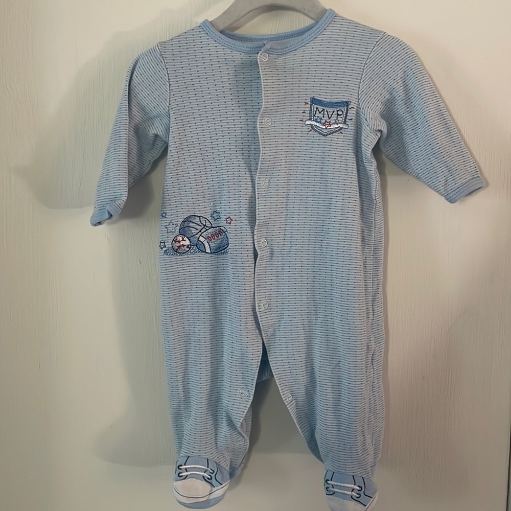 Little Me “MVP” footie pjs
